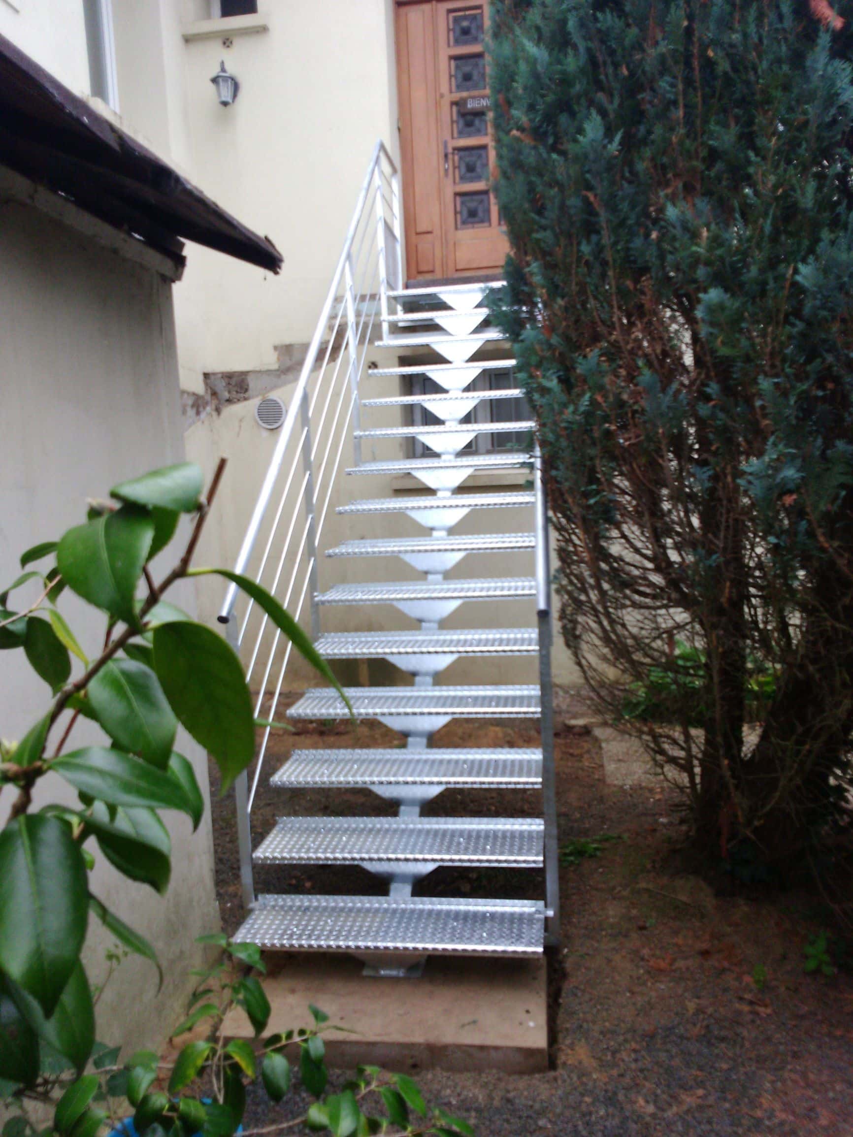 Escalier extérieur droit galvanisé - Escalier 14